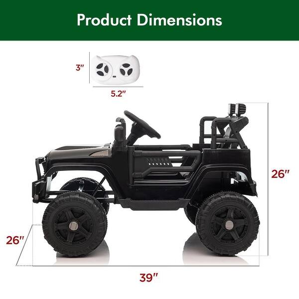 dimension image slide 3 of 4, 12V Ride on Truck Cars with Remote Control