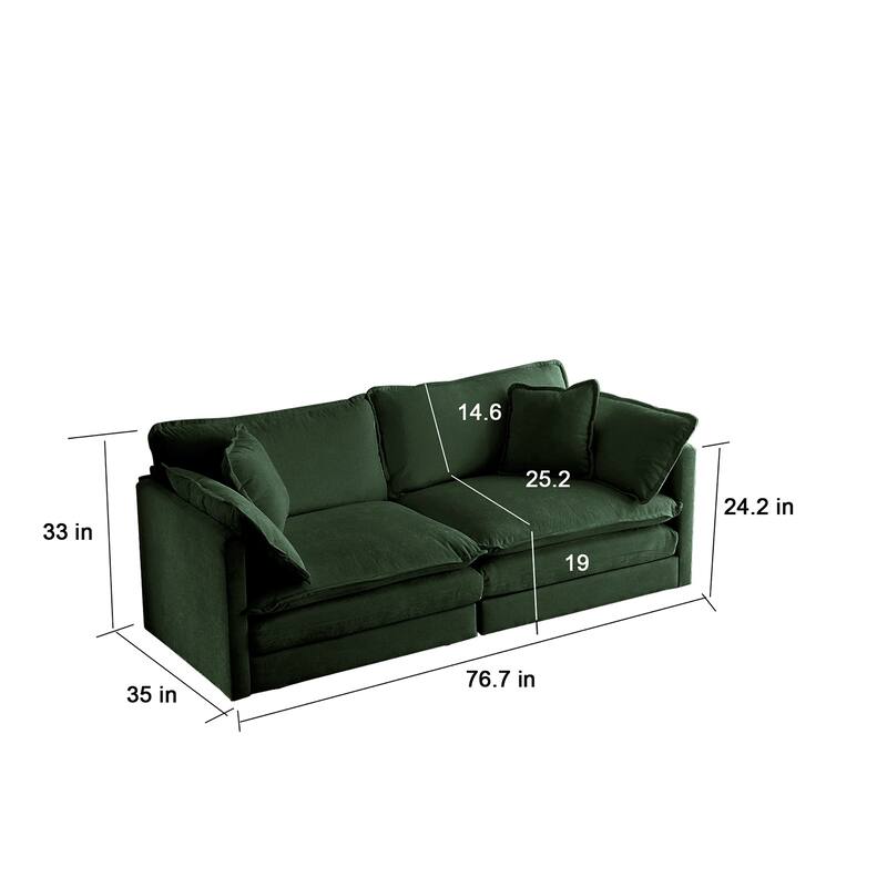 2 Seater Loveseat and Chair Set, 2 Piece Sofa and Chair Set for Living Room