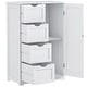 preview thumbnail 7 of 11, Costway Wooden 4 Drawer Bathroom Cabinet Storage Cupboard 2 Shelves