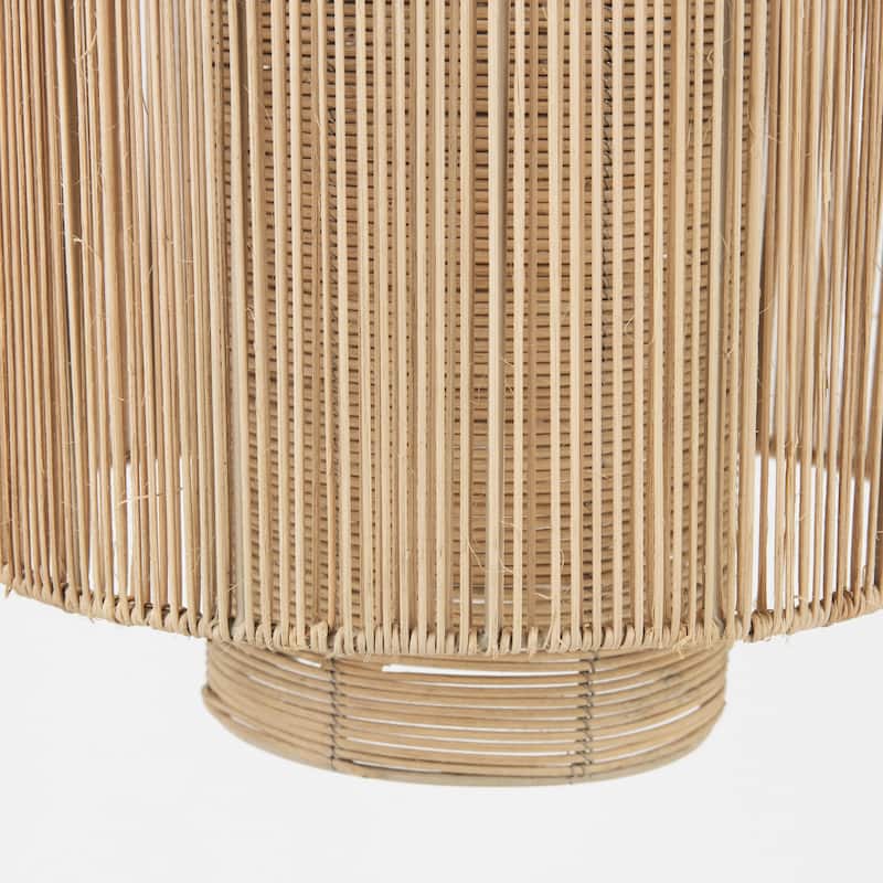 Aviario Light Brown Cane Cylindrical Pendant Light