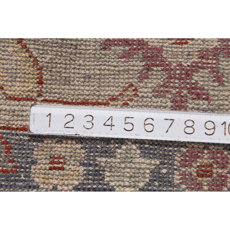 All-Over Grey Oushak Oriental Area Rug Handmade Wool Carpet - 8'11"x 11'10"