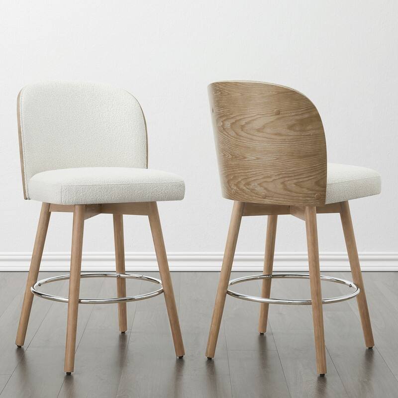 Spruce & Spring Jacob Mid Century Modern Swivel Counter Stools Bentwood Back