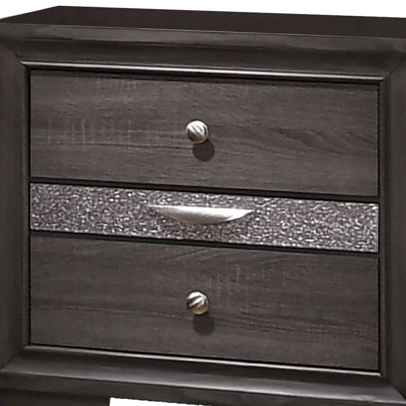 Gray 2 Drawer 26 in. W Nightstand with 1 Jewelry Drawer