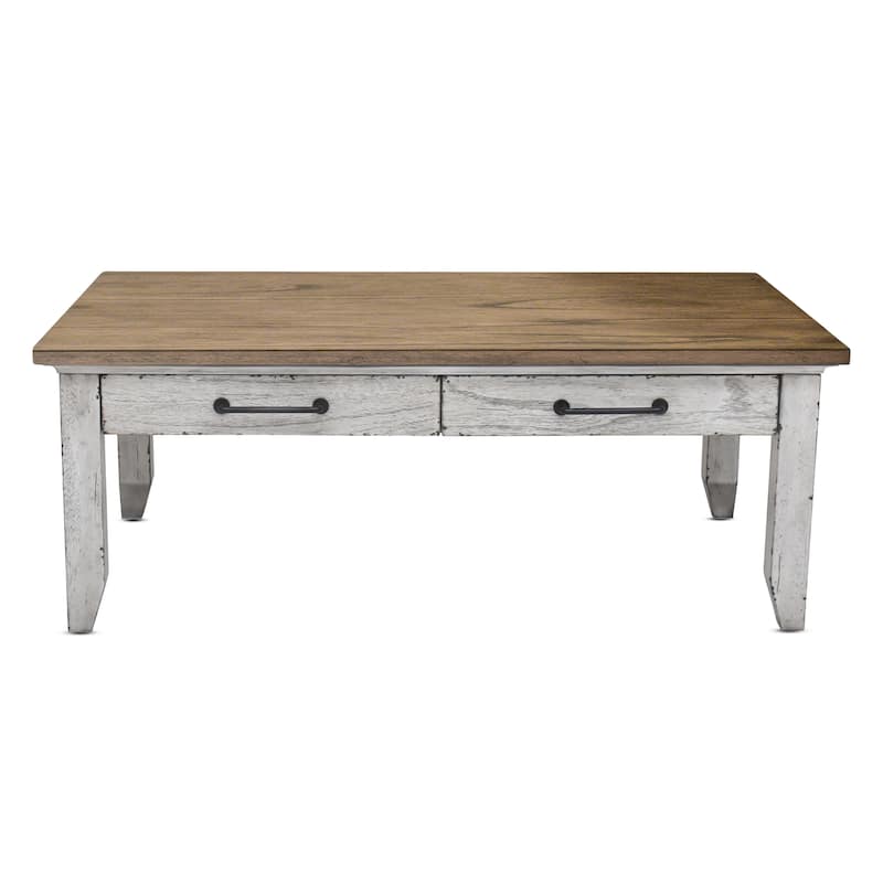 Steve Silver Two-Tone Ivory and Honey Coffee Table