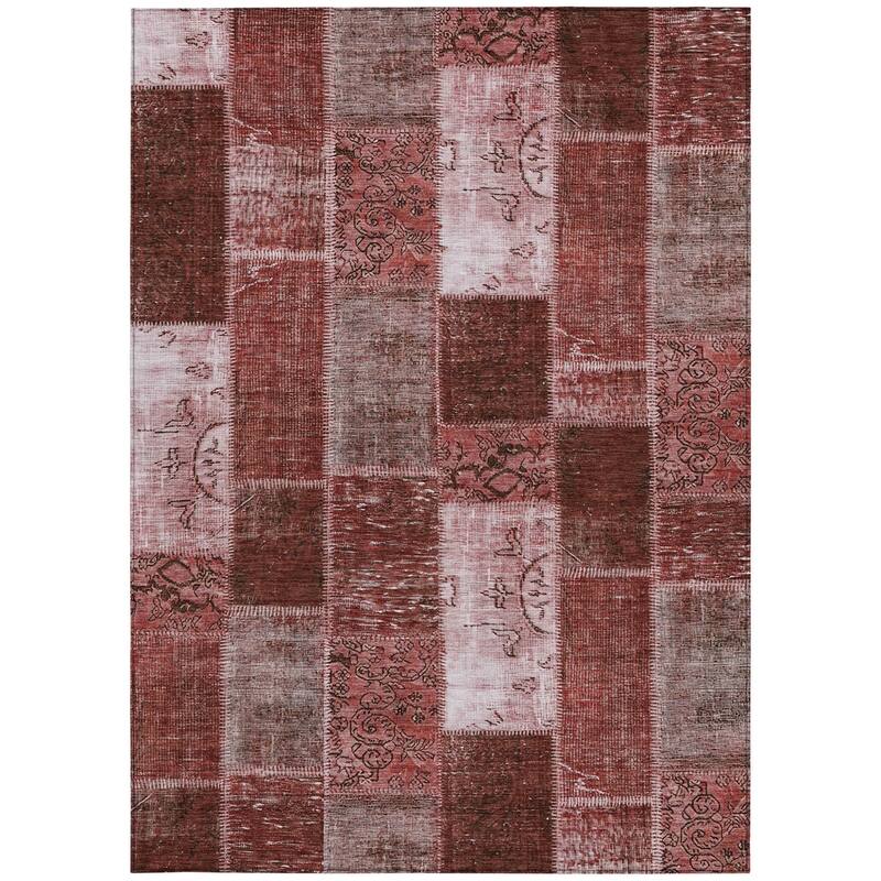 HomeRoots Patchwork Traditional Rectangle Outdoor Rug