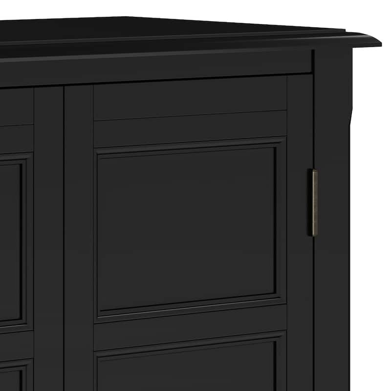 WYNDENHALL Portland SOLID WOOD 30 inch Wide Transitional Low Storage Cabinet - 30"w x 14"d x 31"h