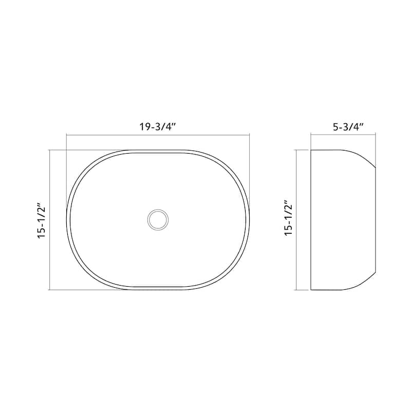Dowell Ceramic Vessel Sink - Oval
