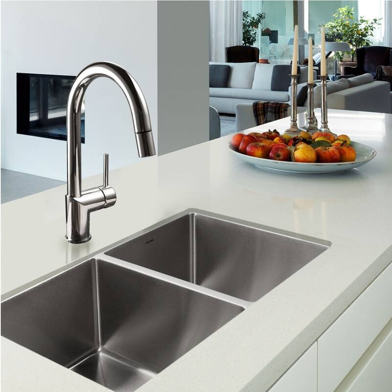 Houzer Nouvelle 31-1/8" Undermount Double Basin Stainless Steel