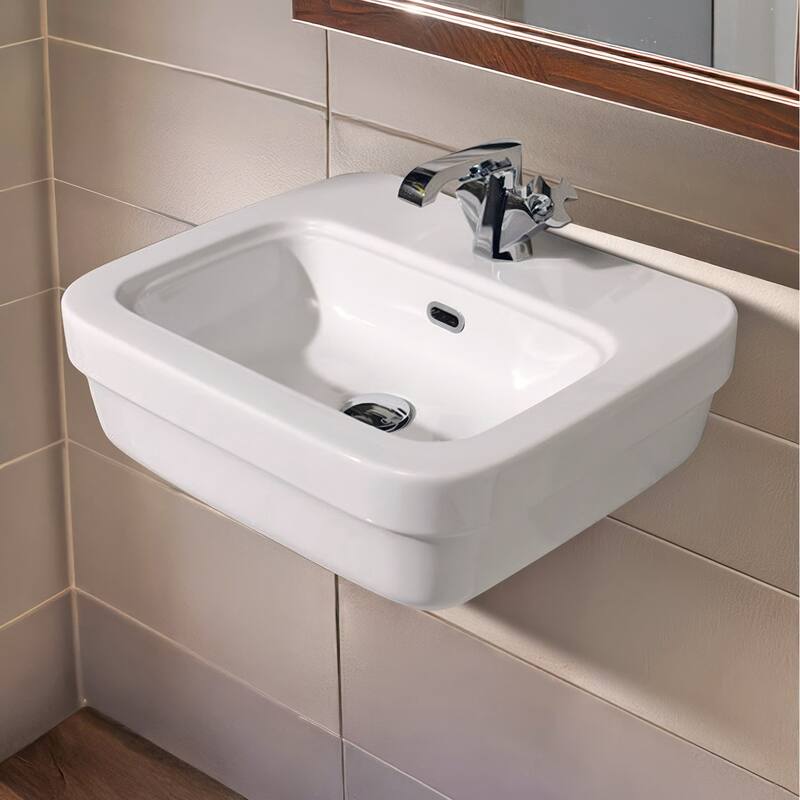Whitehaus B-EVO15 20-7/8" Rectangular Vitreous China Wall Mounted