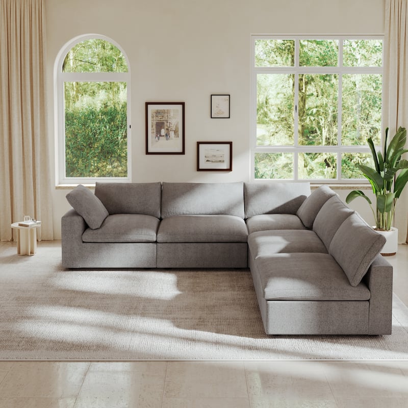 120.45'' Oversize Down Filled Corner 5-seats Sectional Sofa Couch