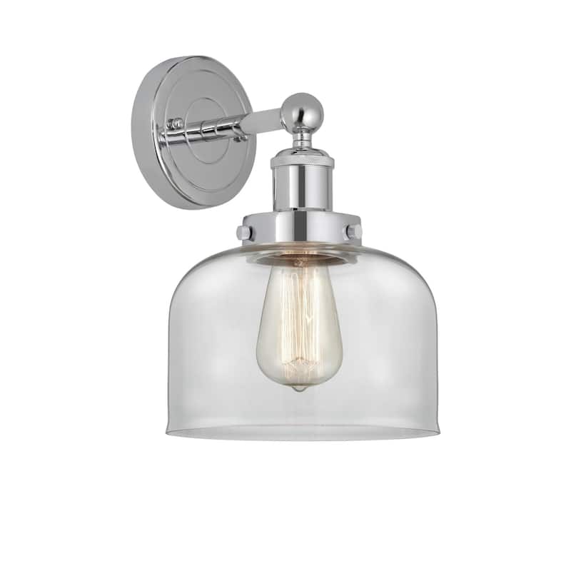Innovations Lighting 616-1W-10-7-L Bell Sconce Bell 10" Tall Wall - Polished Chrome / Clear
