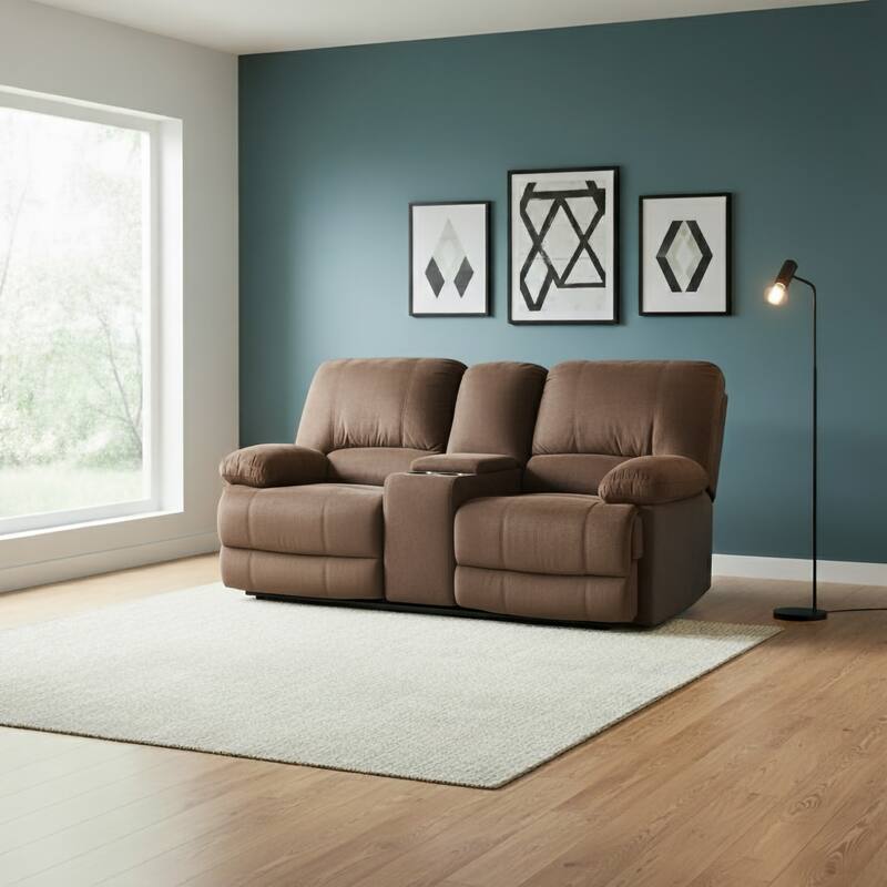 Kevin Upholstered Reclining Loveseat - Brown