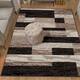 Miranda Haus Geometric Modern Patchwork Polypropylene Indoor Area Rug - 6' x 9' - Chocolate