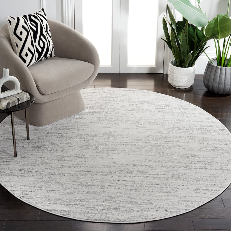 SAFAVIEH Whisper Tijen Modern Rug - 6'7" Round - Grey/Dark Grey