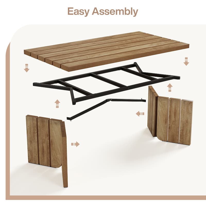 47 Inches Farmhouse Rectangle Coffee Table for Living Room