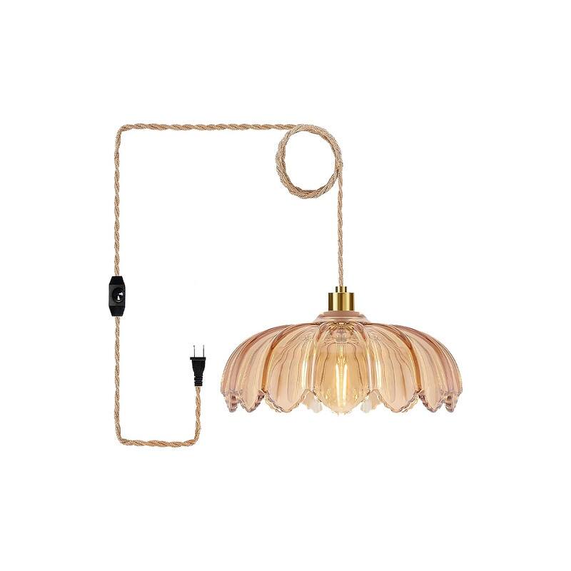 Modern bulbs light gold light fixture glass plug in pendant light