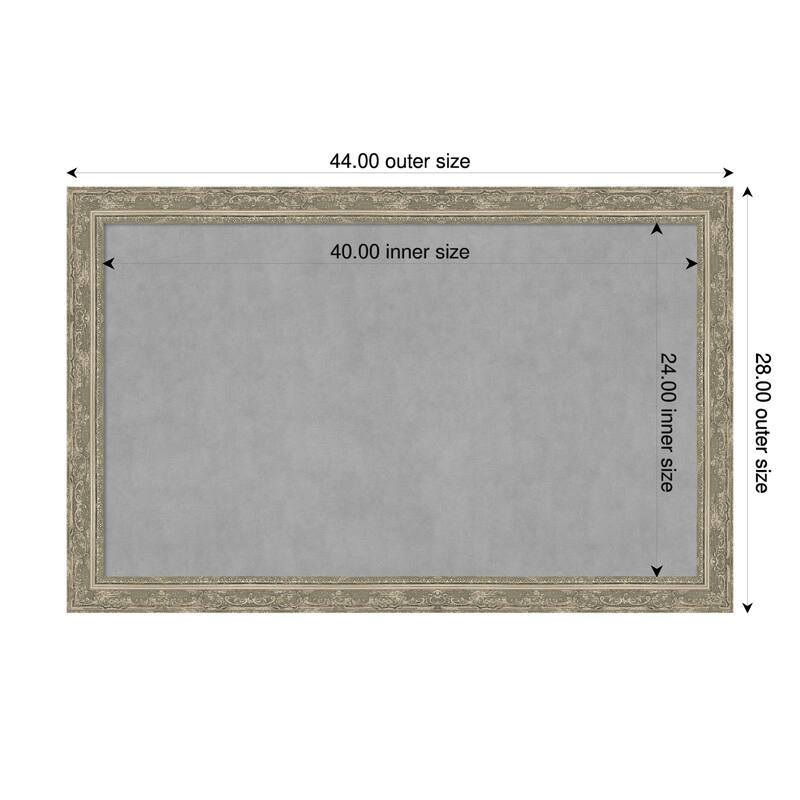 Amanti Art Filigree Gloss Black Framed - 44 x 28 in - Filigree Silver