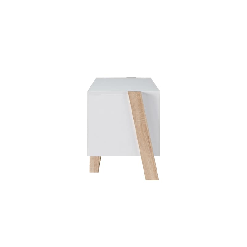 Isabelle Mid-century Modern 4-Shelf TV Console by Furniture of America - Natural - 62.5 Inch