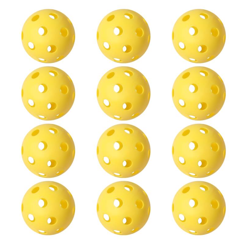 GSE™ 12-Pack Plastic Hollow Practice Baseballs, Training Softballs/Baseballs, Compatible with Indoor Pickleball Balls - Yellow