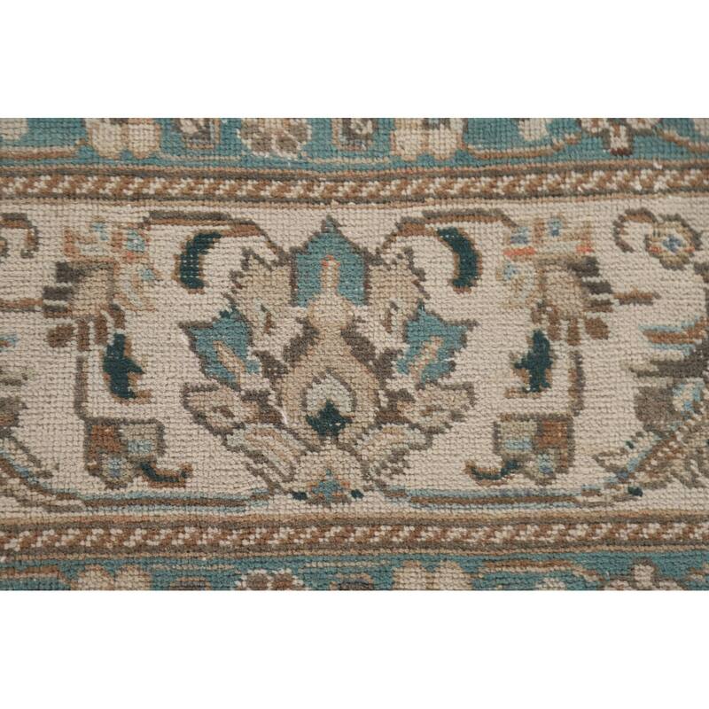 Hand Knotted Oriental 100% Wool Carpet Traditional All-Over Oranges & Rust Tabriz Area Rug - 10' 11'' X 7' 1''
