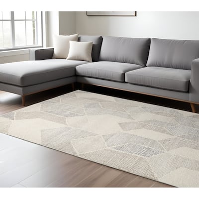 HomeRoots Geometric Modern Rectangle Area Rug - 120 in. x 96 in. x 0.98 in.