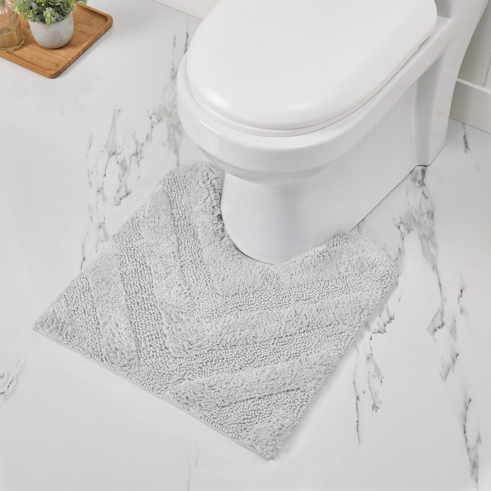 Better Trends Bathroom Rug Set 100% Cotton Tufted Water Absorbent Bath Rug for Shower, Sink Mats Machine Wash Hugo Collection