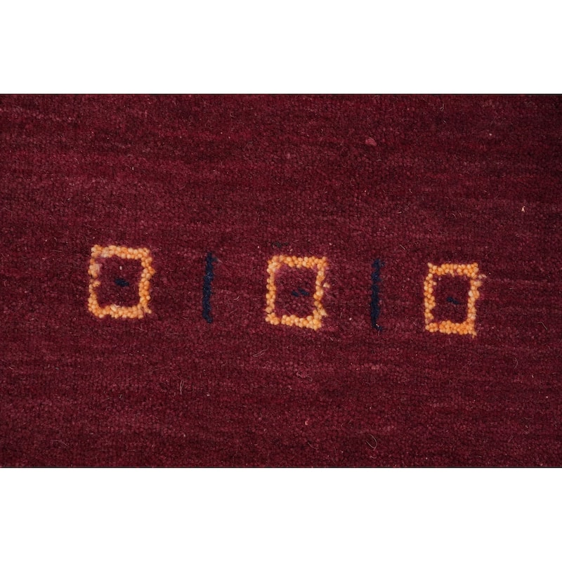 Hand Knotted Oriental 100% Wool Carpet Tribal Animal Pictorial Red Gabbeh Area Rug - 7' 10'' X 8' 4''