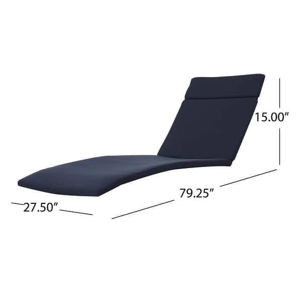 dimension image slide 10 of 12, Salem Outdoor Chaise Lounge Cushion by Christopher Knight Home