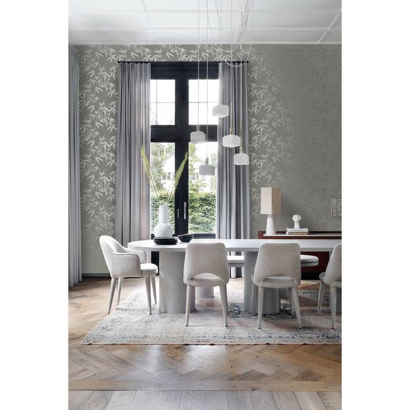 Origin Guadua Grey Bamboo Leaves Wallpaper