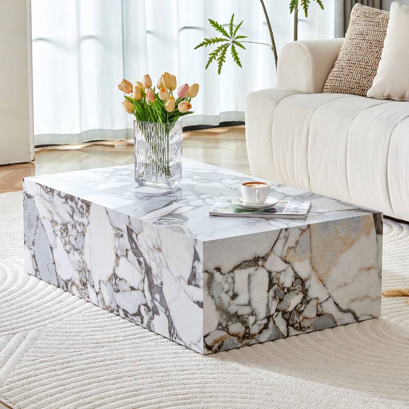 Rectangular Wooden Coffee Table, Living Room Center Table