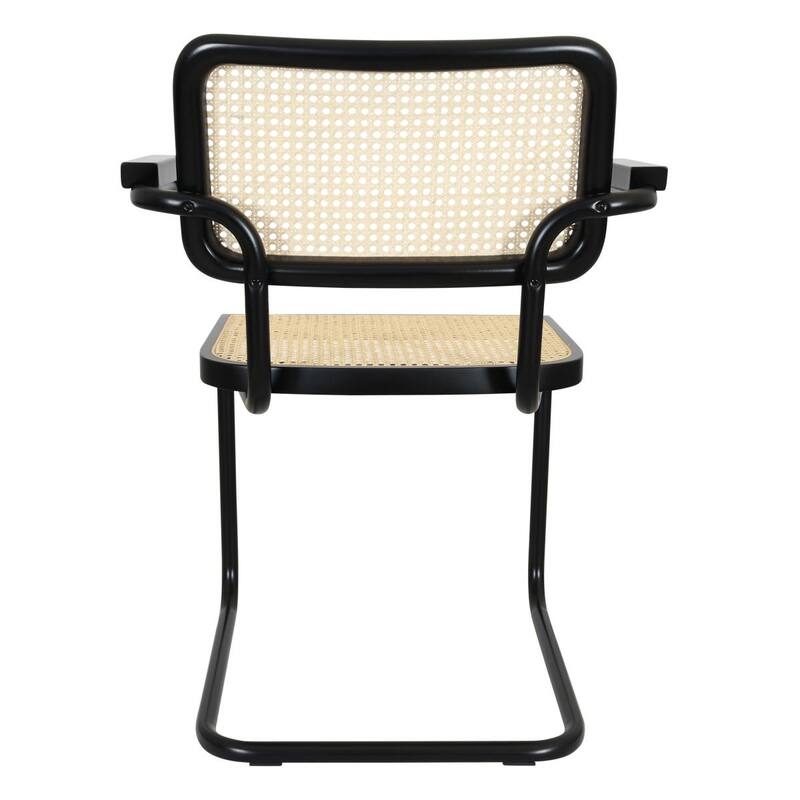 Breuer Chair Company Marcel Breuer Cesca Cane Cantilever Armchair Arm Chair w/ Black Steel Frame (Various Wood & Cane Colors)