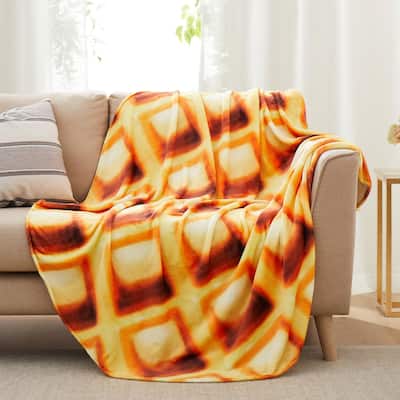 Kids' and Adult Halloween Food Throw Blanket, Microfiber Funny Food Blanket for Home or Dorm Decor