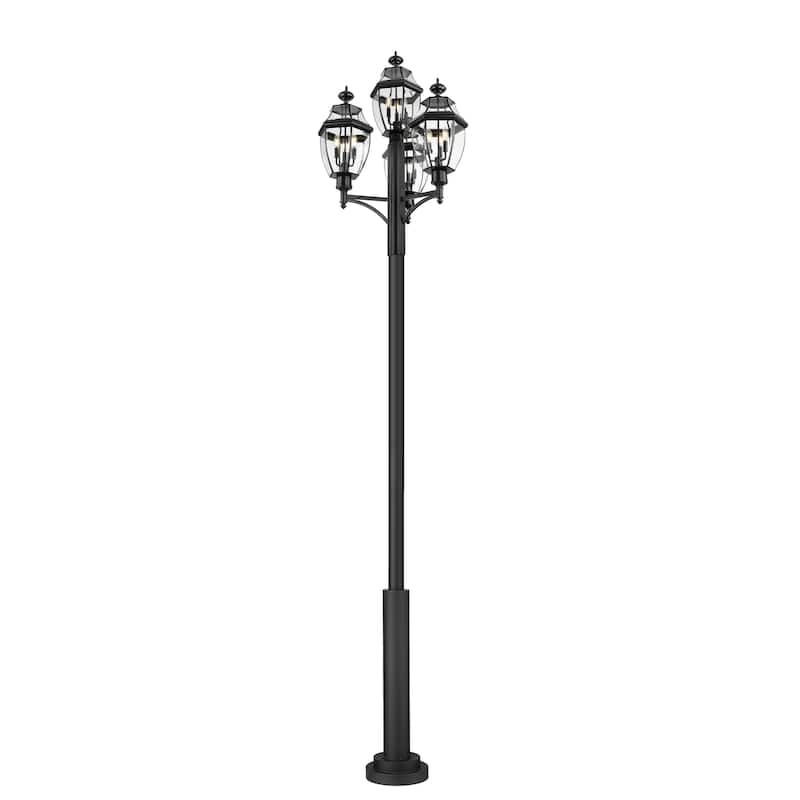 Westover 3 Light Outdoor Post Mount Fixture in Black