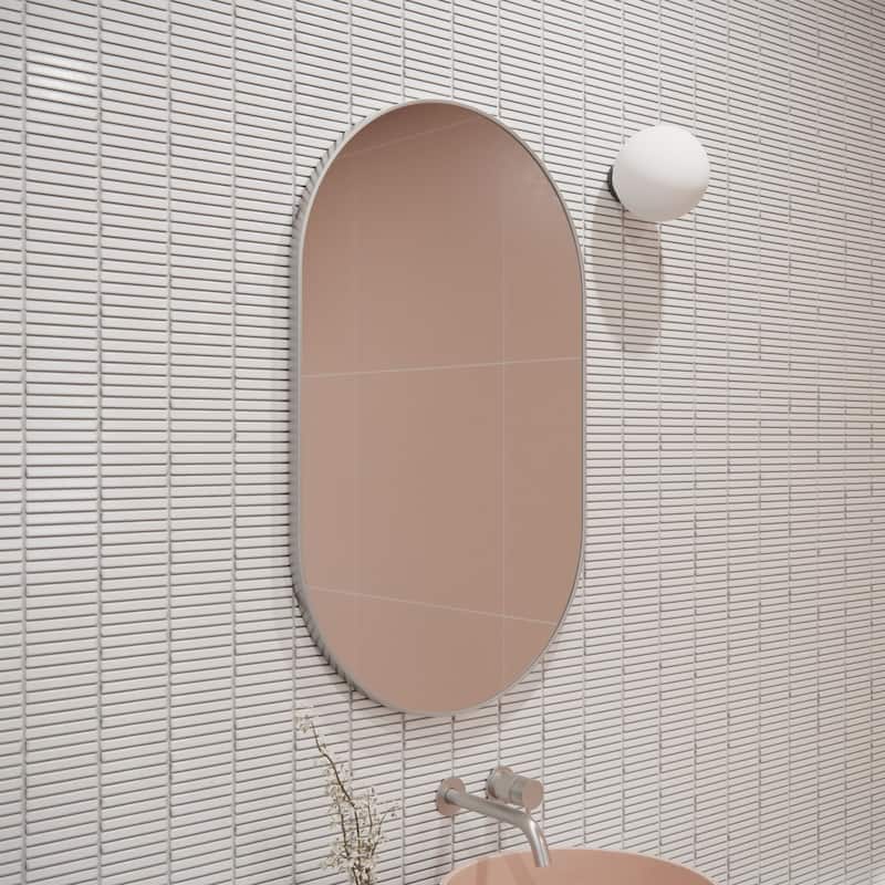 Glass Warehouse SF-PL-22X36 Inara 22" W x 36" H Contemporary Oval - Brushed Nickel