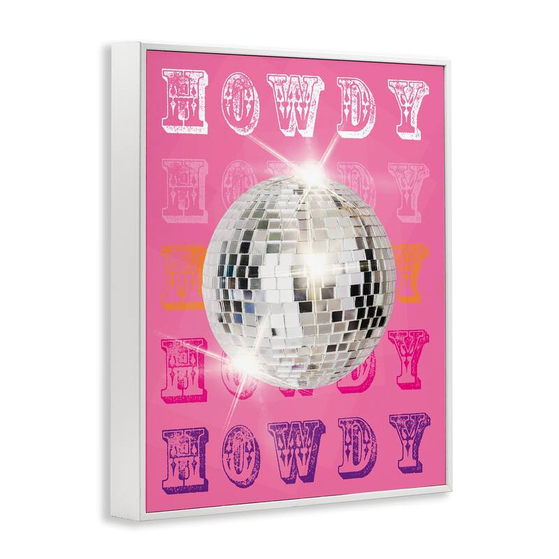 Stupell Howdy Retro Disco Ball Framed Giclee Art Design By Susan Arnot