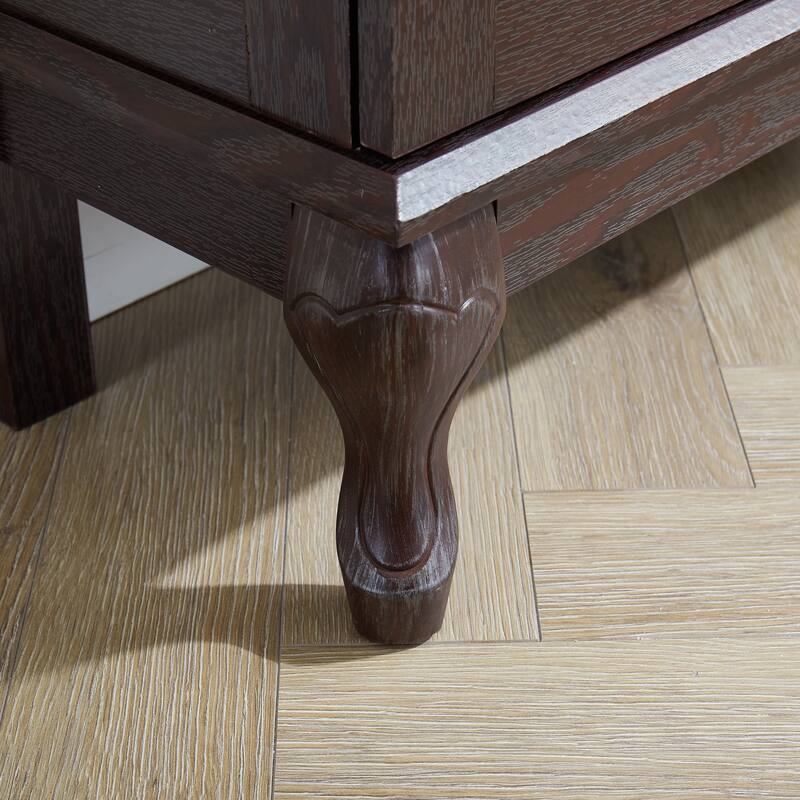 GDF Studio - American Retro Curio Cabinet with Lighted Display & Mirrored Back