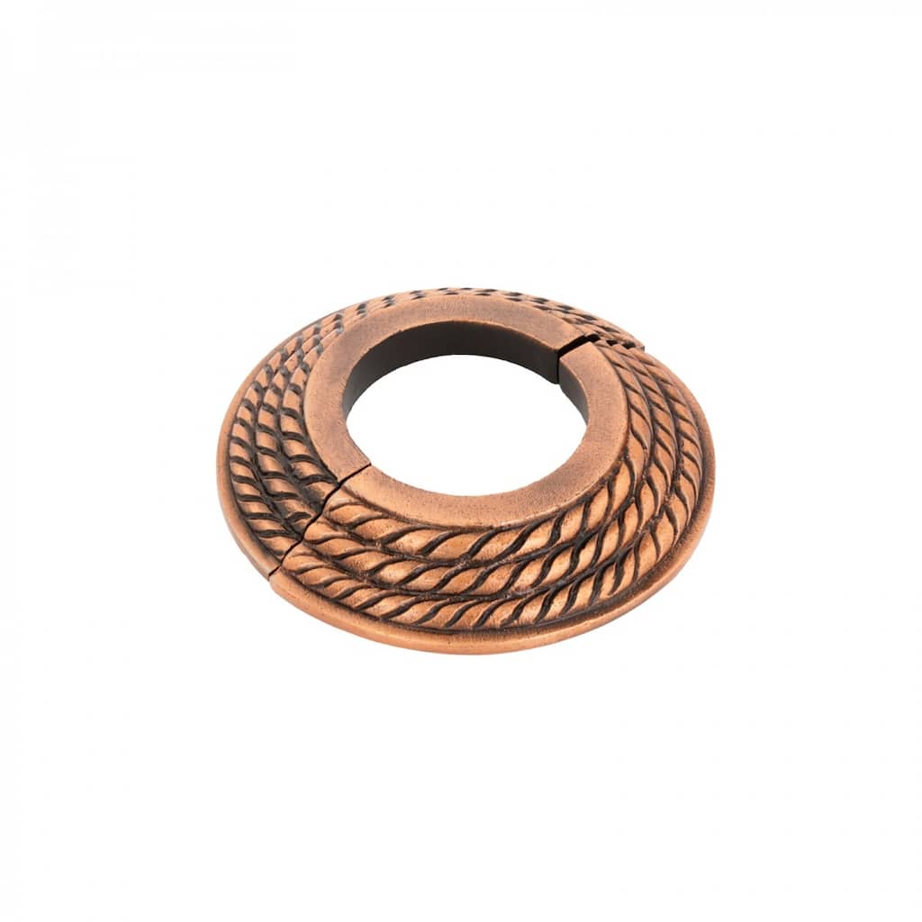 Copper Oil Rubbed Finish Radiator Flange Triple Roped 1-1/2" (IPS) Pipe Flange: 1-7/8" ID; 3-7/8" OD Renovators Supply