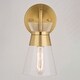 preview thumbnail 11 of 9, Harper Natural Brass Gold Bathroom Vanity Lighting Fixture, Clear Glass Shade, Dimmable, LED Compatible, Wall Mount Sconce