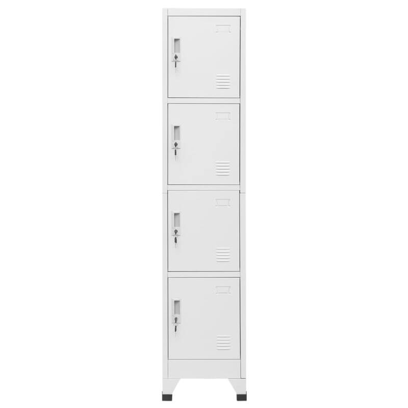 Sonia Rectangle Locker Cabinet, 4 Doors, Industrial Design, Gray Steel