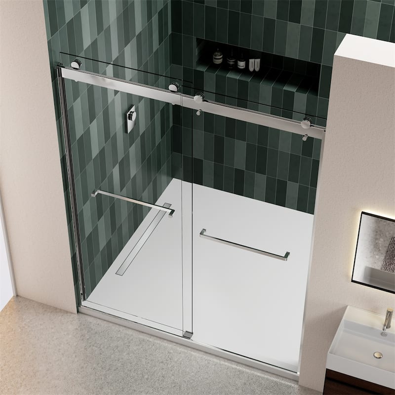 Bathroom Glass Shower Sliding Door with 5/16" Tempered Glass