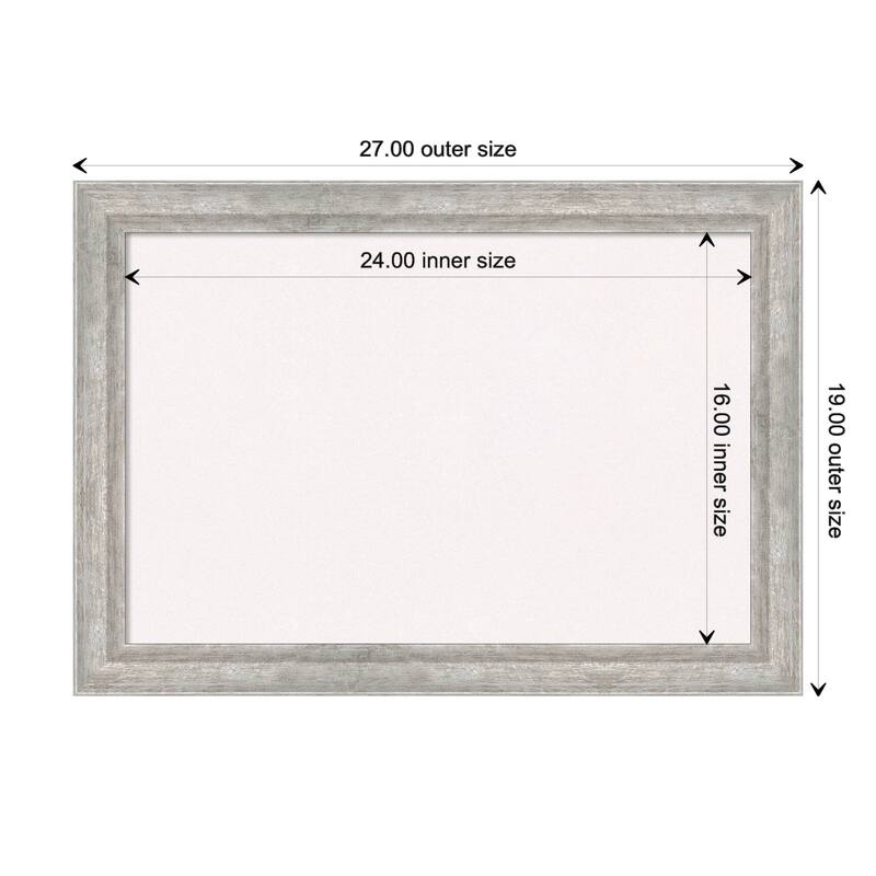Angled Silver Wood Framed White Corkboard Bulletin Board, Organization Board, Pin Board - Board Size 24x16