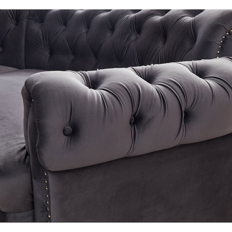 Mousseau 138.6" Velvet Symmetrical Modular Sectional