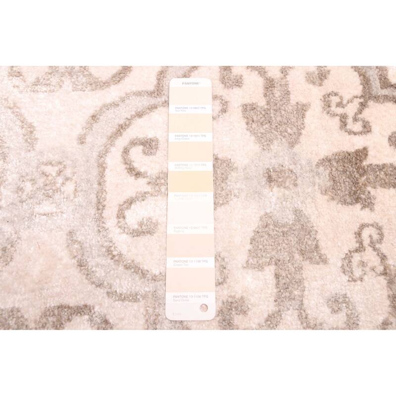 ECARPETGALLERY Hand-knotted Loreto Ivory Silk Rug - 7'10 x 10'3