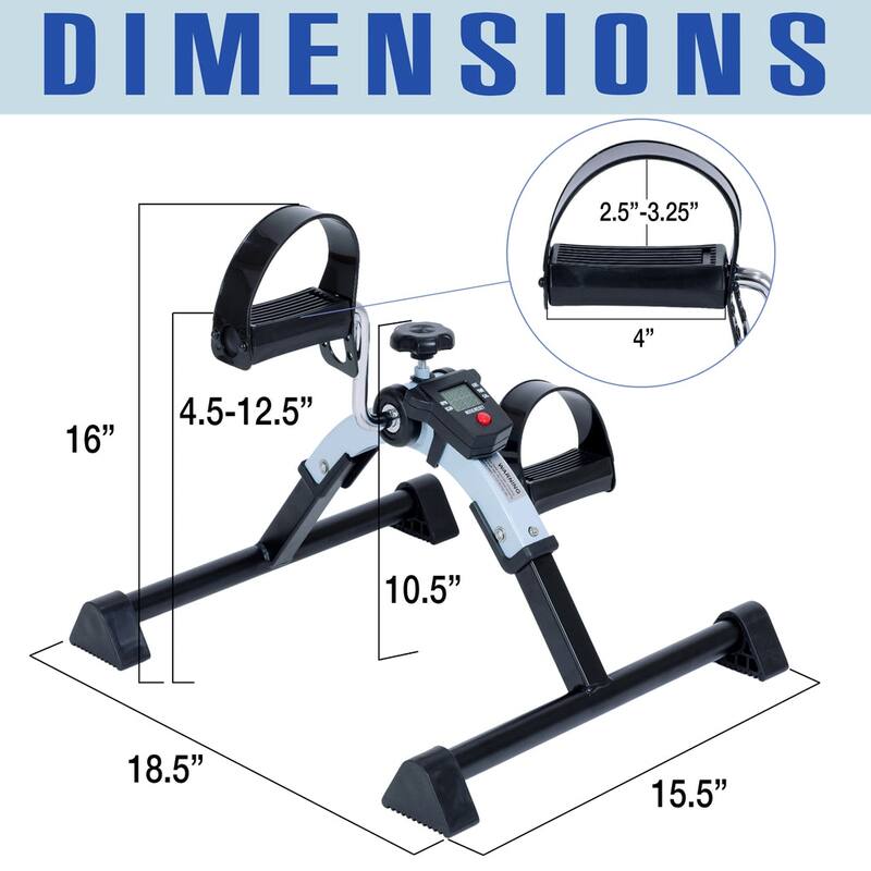 iLiving Under Desk Folding Bike Pedal Exerciser with Electronic Display, Portable and Easy-to-Use with LCD Screen