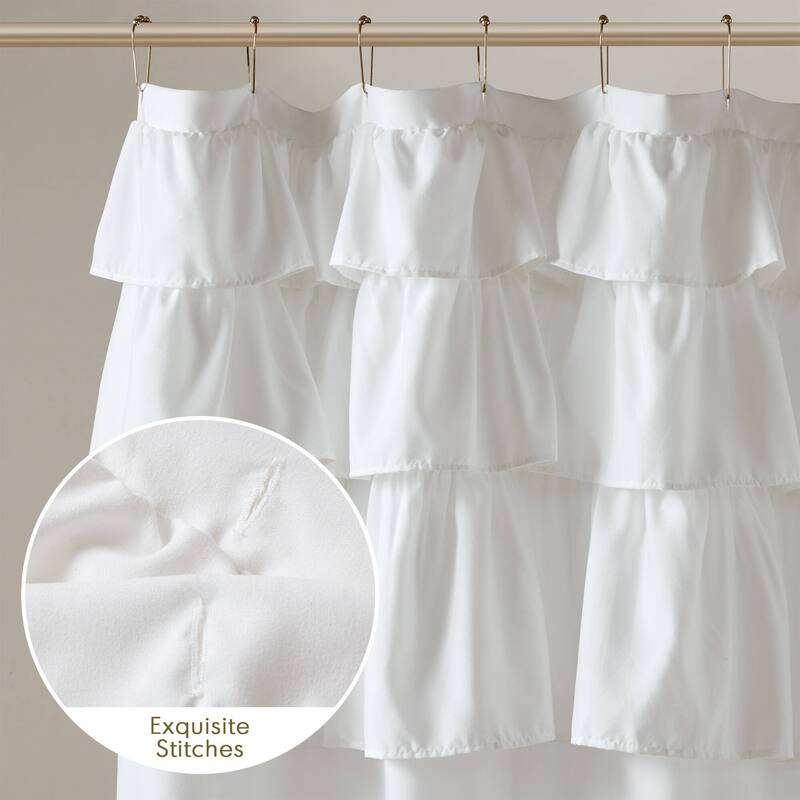 Madison Park Grace Ruffled Shower Curtain