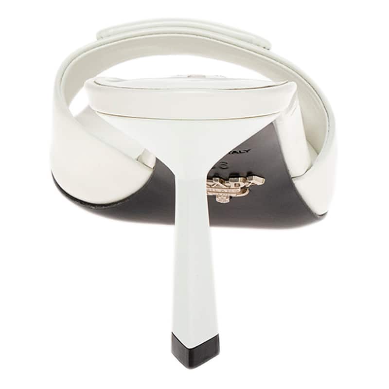 Prada Brushed Leather Heeled Sandals