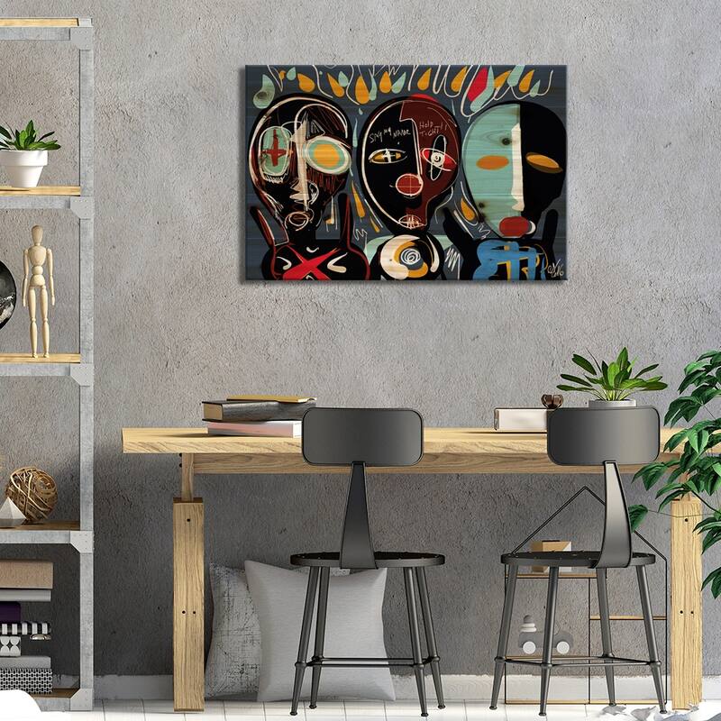 We Are A Family Print On Wood by Emmanuel Signorino - Multi-Color