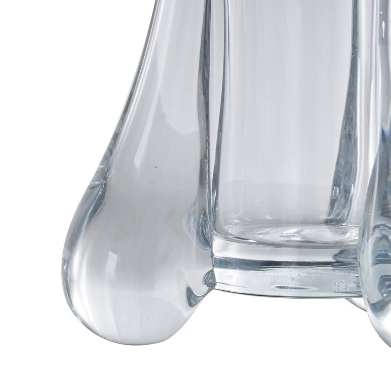Clear Glass Fluted Tulip Abstract Vase