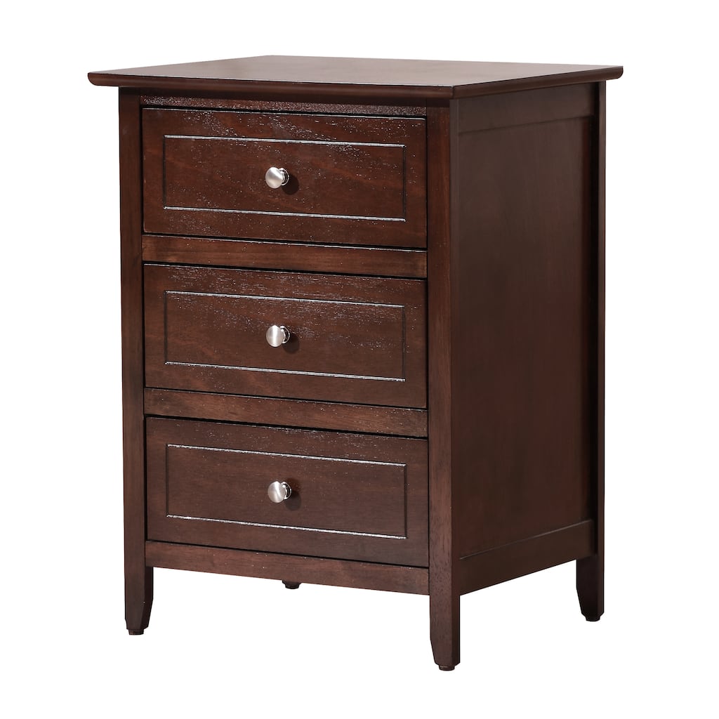 Cappuccino Nightstand with Extra Durability - Real Wood Veneers and Dove Tailed Drawers