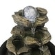 preview thumbnail 10 of 9, 8.3-inch H 4-Tier Cascading Rock Falls Tabletop Water Fountain w/Light